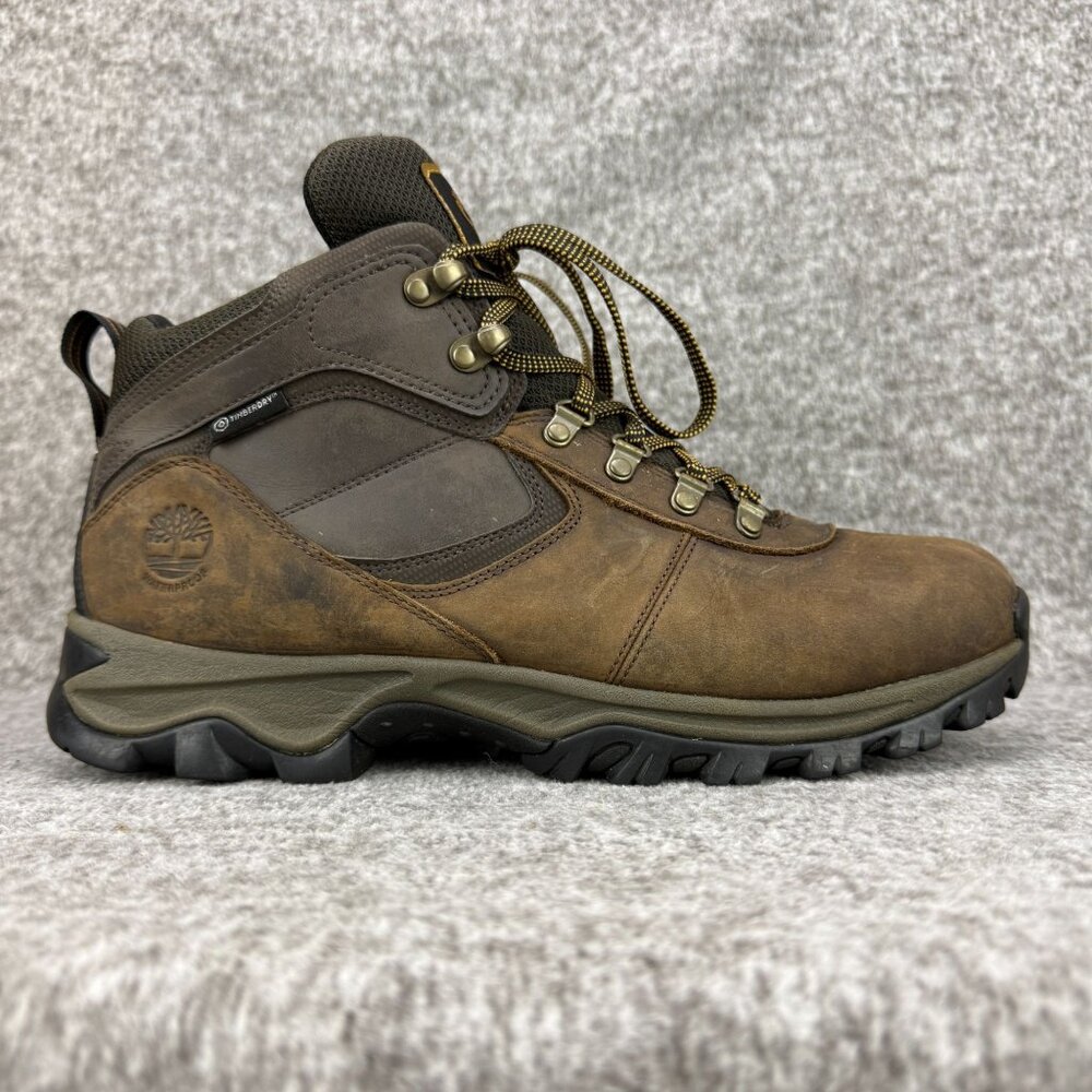 ✅Mens 11 Timberland Mt. Maddsen Hiking Boots Brown Leather Mid Waterproof Shoes